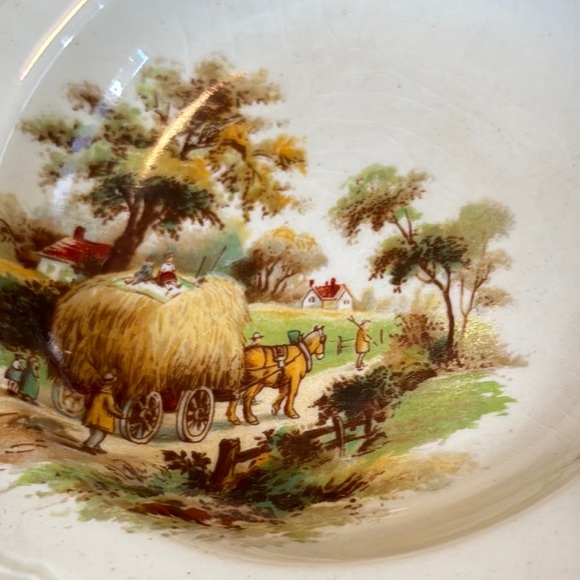 Alfred Meakin Vintage Scenic Porcelain Bowl with Gold Trim - Picture 5 of 8